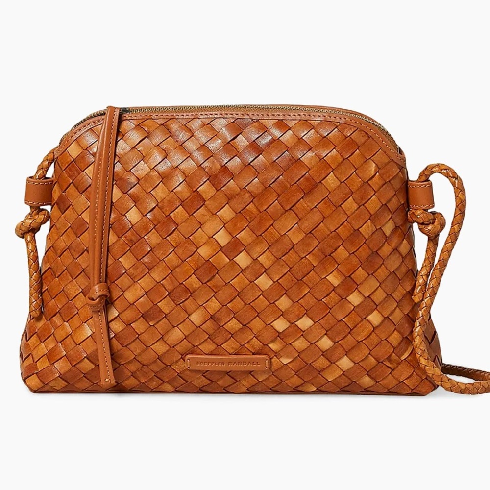 Loeffler Randall Mallory Brown Woven Leather Crossbody Bag